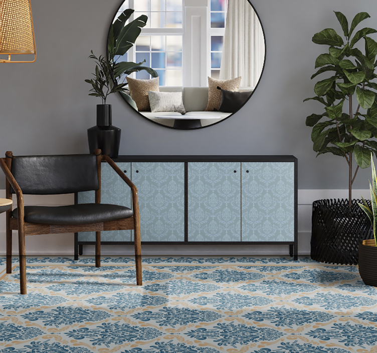 Vinyl Teppich Eingang eleganter floraler barock - TenStickers