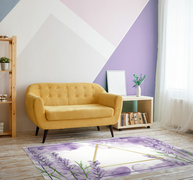 Vinylteppich modern Dreieck mit Lavendel - TenStickers