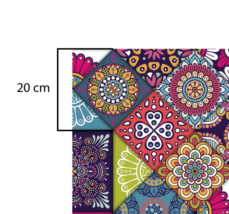 Vinyl teppich mandala fliesen patchwork - TenStickers