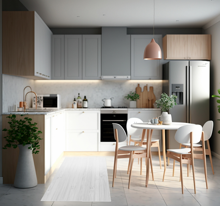 Vinyl Teppich Küche weißes Holz - TenStickers