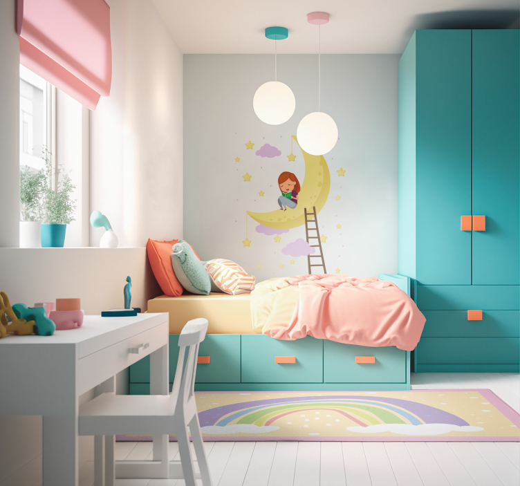 Vinylteppich kindlich pastell regenbogen - TenStickers