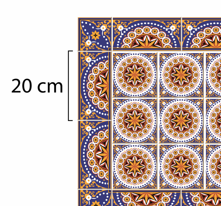 Vinyl Teppich Fliesenoptik mandala-mosaik-muster - TenStickers