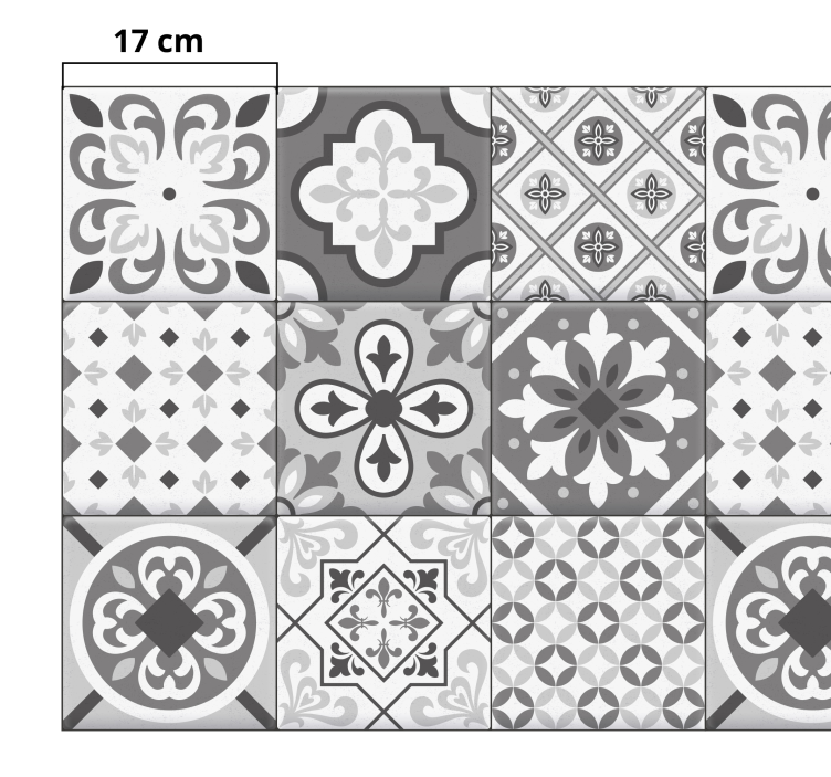 Vinyl Teppich Küche graue Fliesen - TenStickers