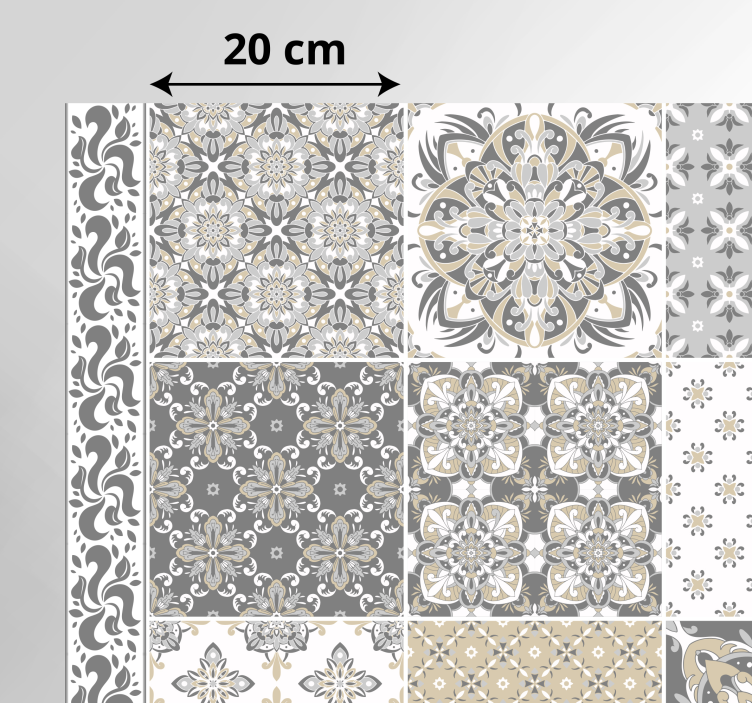 Vinyl teppich küche graues fliesenmuster - TenStickers