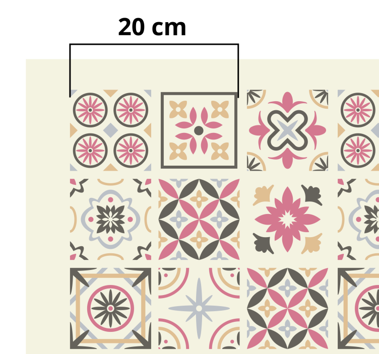 Vinyl läufer küche fliesenoptik color fliesen - TenStickers