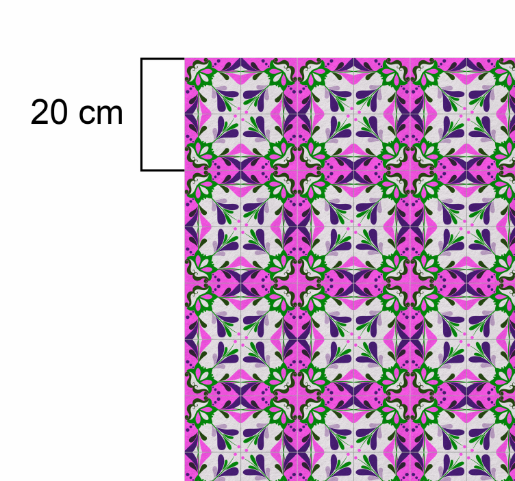 Vinylteppich Retro pink Hydraulikfliese - TenStickers