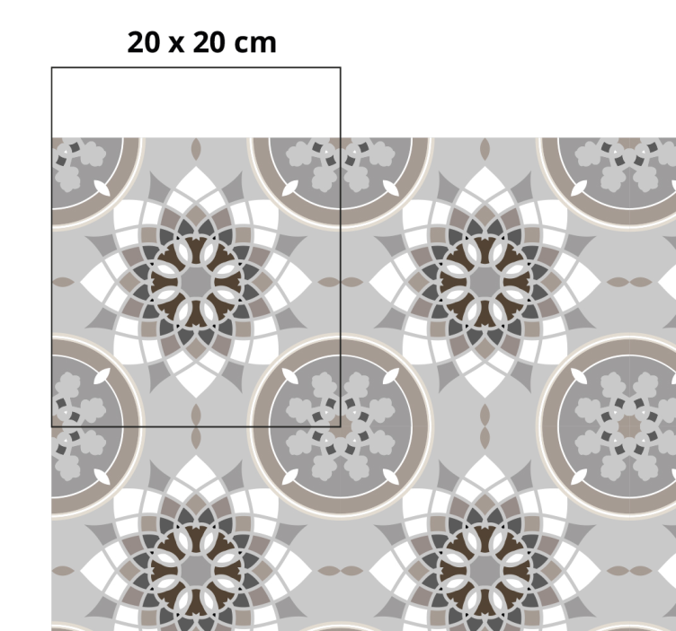 Vinyl läufer küche bodenblume fliesendesign - TenStickers