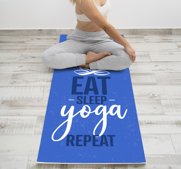 Vinyl Teppich Mandala Eat Sleep Yoga Repeat - TenStickers