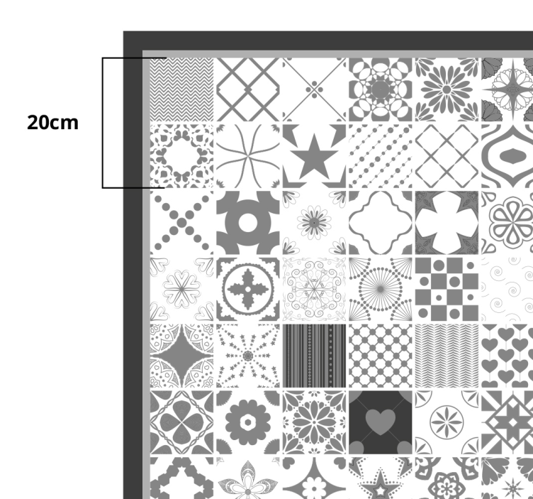 Vinyl Teppich Fliesenoptik schwarz-weißes Fliesenmuster - TenStickers