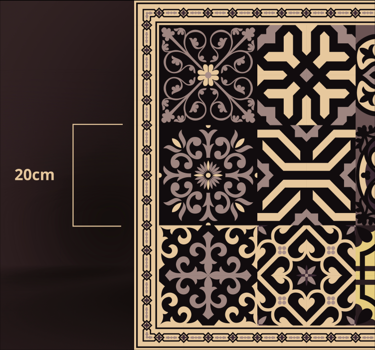 Vinylteppich Wohnzimmer Schwarze zementschwänze - TenStickers