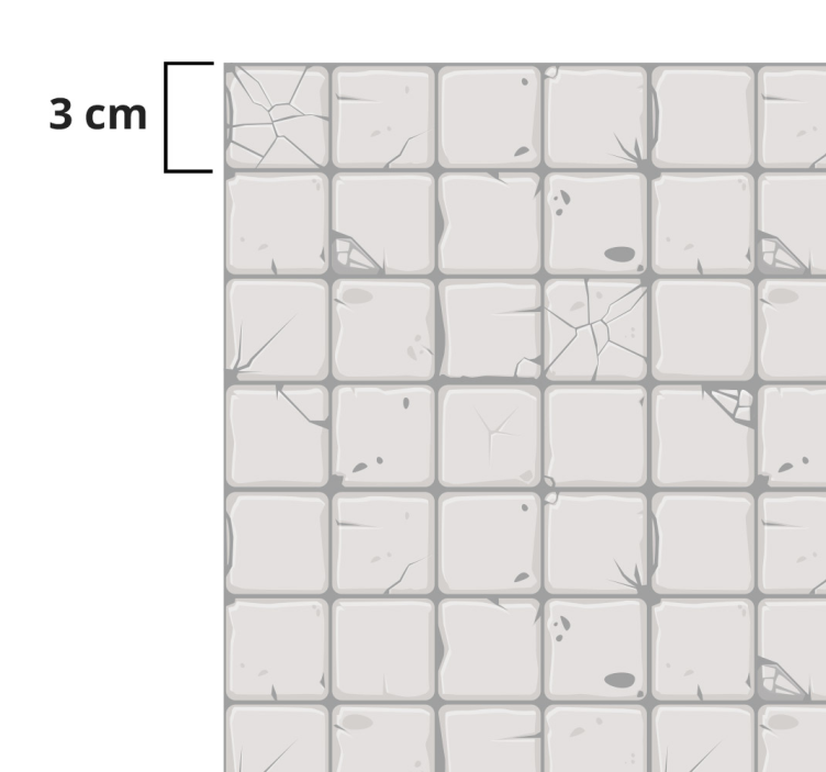 Vinyl Teppich Fliesenoptik hellgraue gealterte fliesen - TenStickers