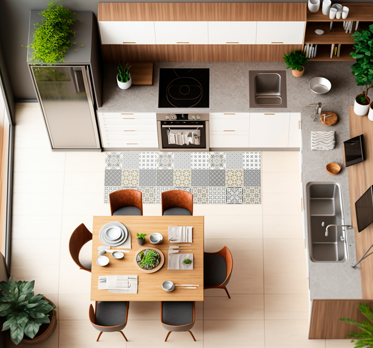 Vinyl Teppich Küche im marokkanischen Stil - TenStickers