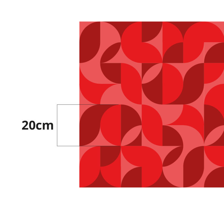 Vinyl Teppich Wohnzimmer Retro Muster rot - TenStickers