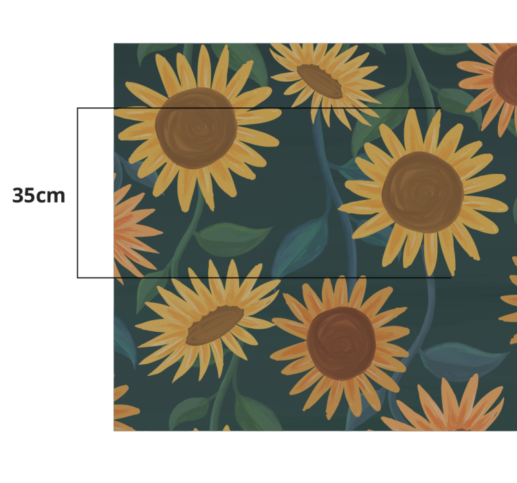 Vinyl Teppich Blumen vintages sonnenblumenmuster - TenStickers