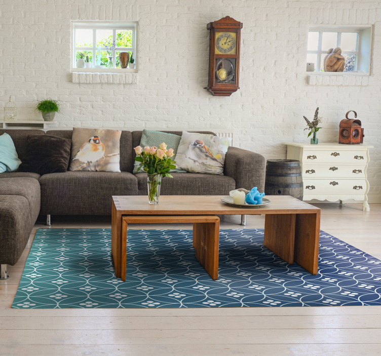 Atemberaubender blauer geometrischer vinylteppich - TenStickers