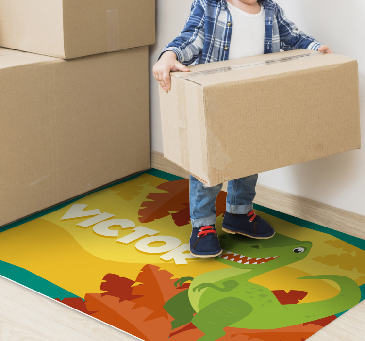 Dinosaurier vinyl teppich mit namen - TenStickers