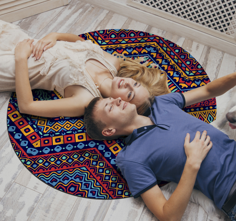 Kreisförmiges ethnische Muster Overlay - TenStickers