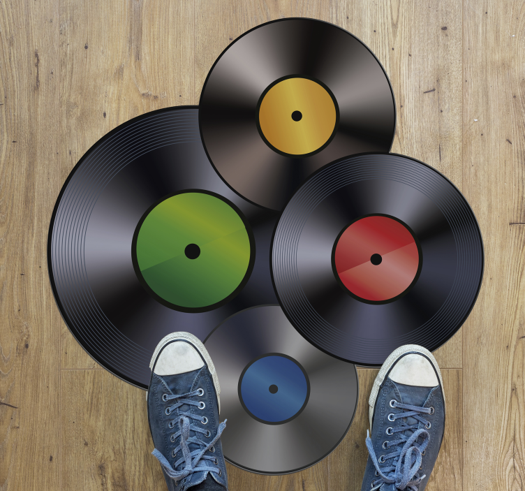Schallplatten Vintage Vinyl Teppich - TenStickers