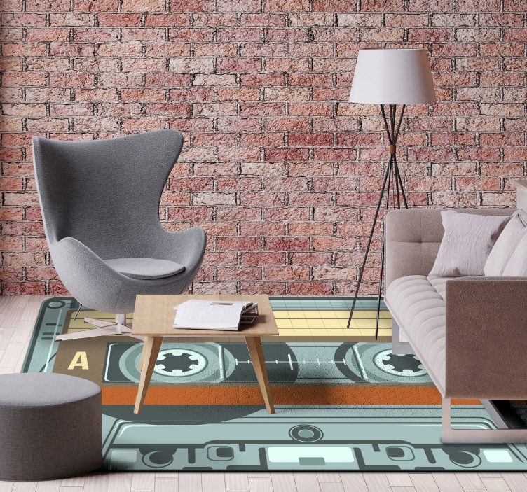 Radio-kassette vintage vinyl teppich - TenStickers