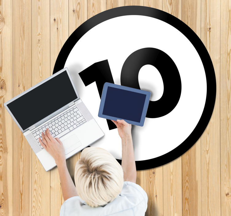 Vinylteppich Schlafzimmer anpassbare Kreisnummer - TenStickers