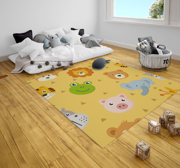 Vinyl Teppich Baby buntes Tier-Spielbereich - TenStickers