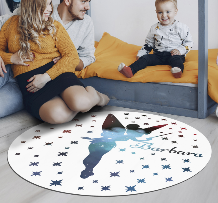 Namens Vinyl Teppich anpassbare Feen Silhouette - TenStickers