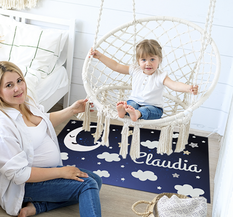 Namens Vinyl Teppich anpassbares Starry Night Design - TenStickers