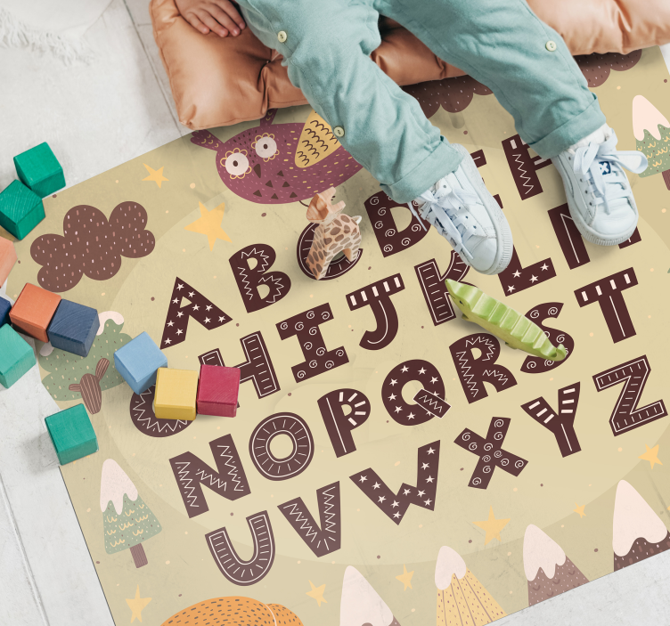 Vinyl Teppich Alphabet buchstaben-Kindergarten - TenStickers