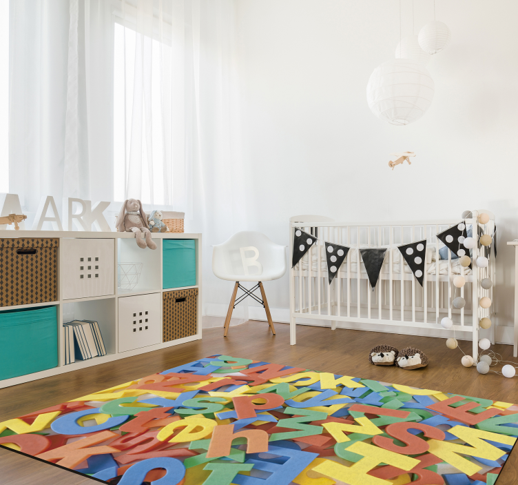 Vinyl Teppich Alphabet buntes Buchstabenmuster - TenStickers