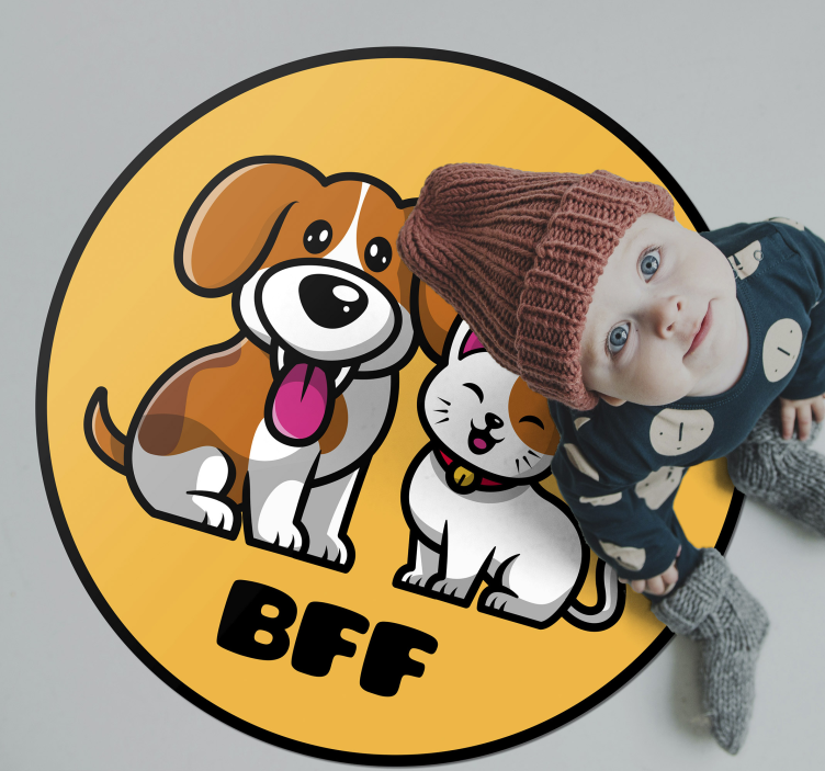 Vinyl Teppich Baby beste freundinnen als tierische begleiter - TenStickers