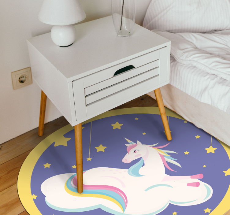 Vinyl Teppich Baby einhorn-traumkreis - TenStickers