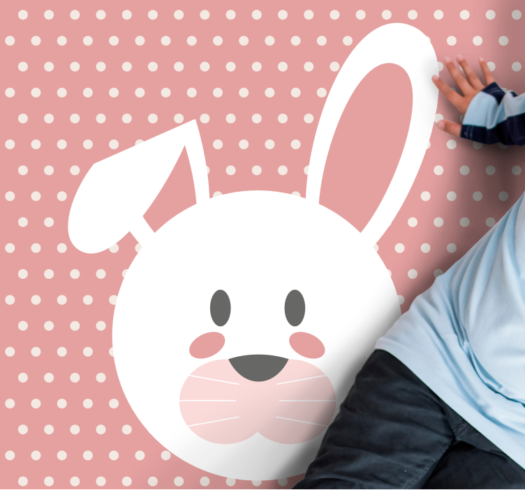 Vinyl Teppich Baby gepunkteter hase - TenStickers