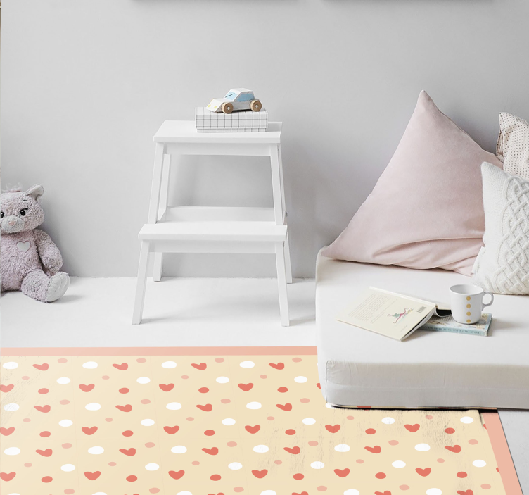 Vinyl Teppich Baby herz muster dekor - TenStickers