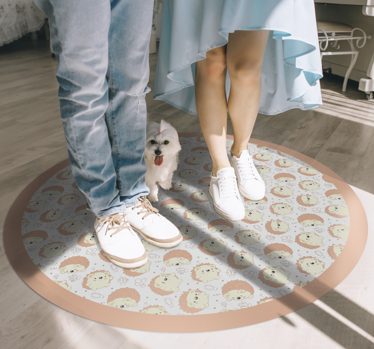 Vinyl Teppich Baby löwe kreisförmiges muster - TenStickers