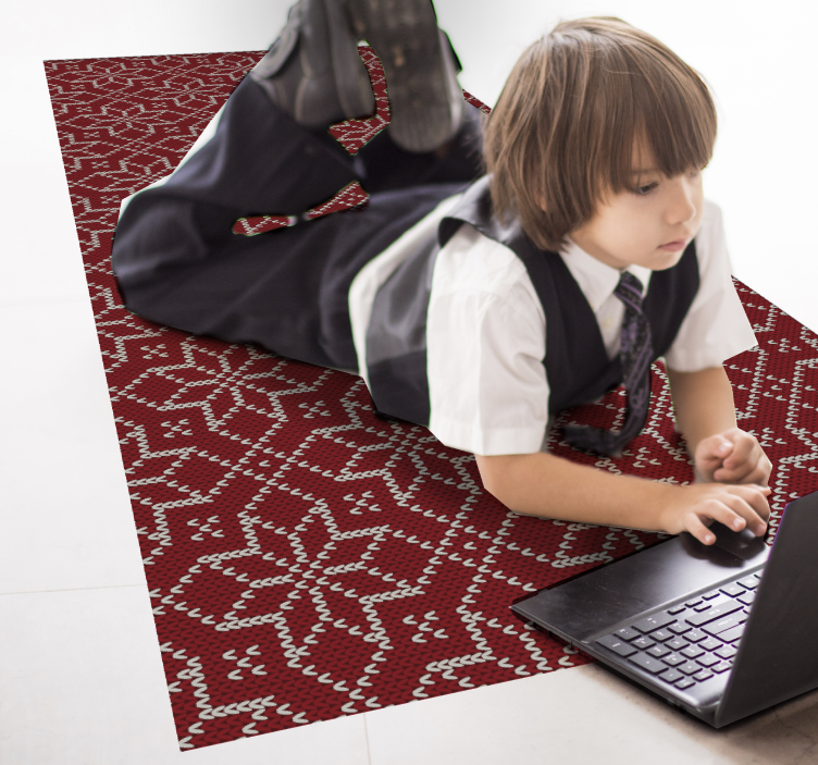 Vinyl Teppich Baby rotes ornamentales muster - TenStickers