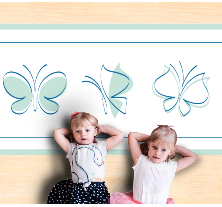 Vinyl Teppich Tiere schmetterlingstrio-motiv - TenStickers