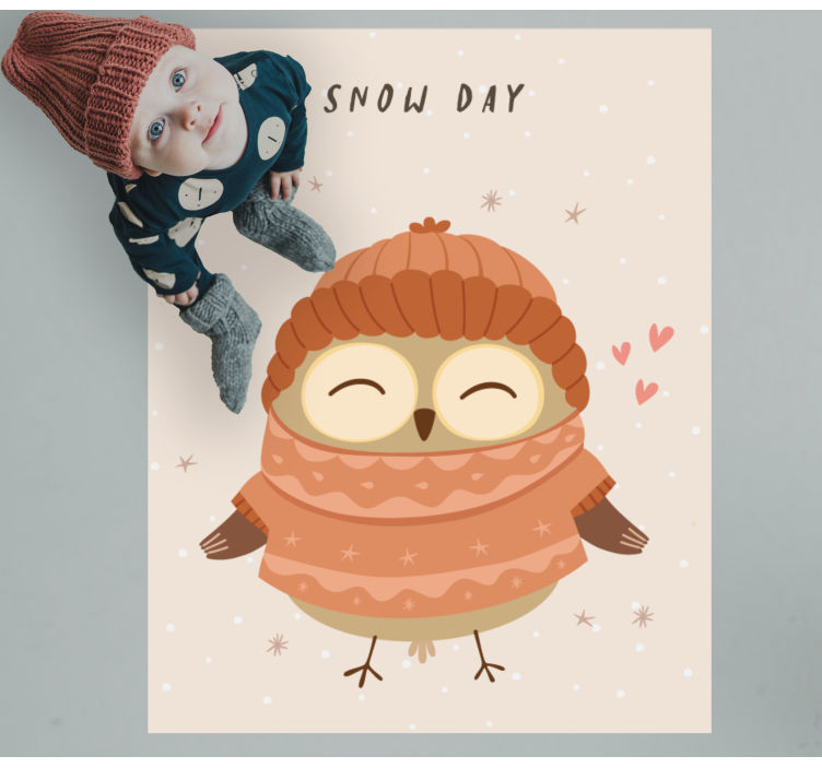 Vinyl Teppich Baby schneeeulen-charme - TenStickers