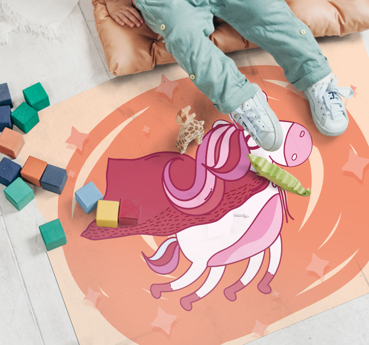 Vinyl Teppich Baby superhelden-einhorn - TenStickers