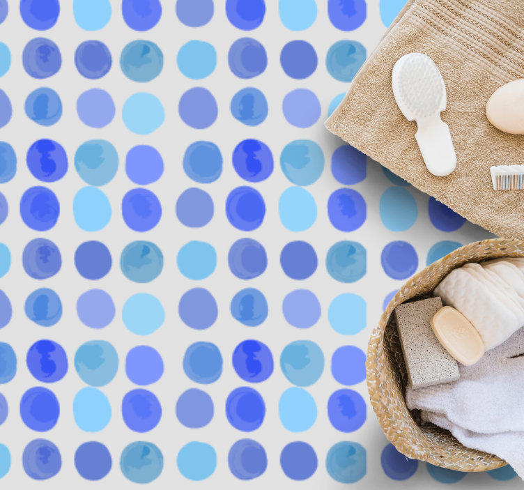 Vinyl Teppich Bad blaues punktmuster - TenStickers