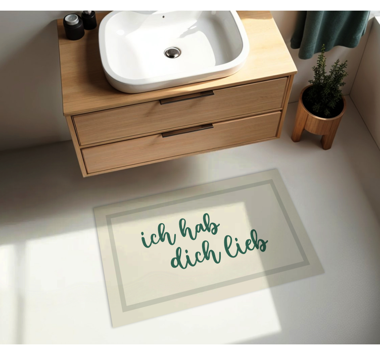 Vinyl Teppich Bad ich hab dich lieb - TenStickers