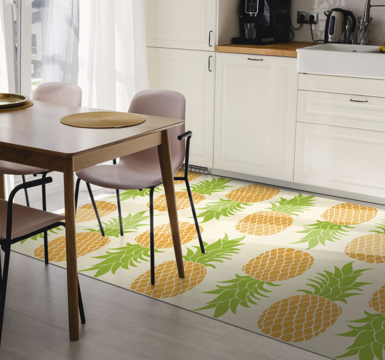 Vinyl Teppich Blumen ananas-muster - TenStickers