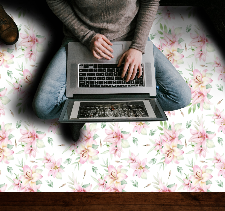 Vinyl Teppich Blumen blumenblüte eleganz - TenStickers