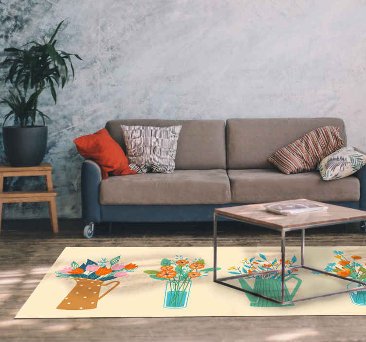 Vinyl Teppich Blumen blumendekoration - TenStickers