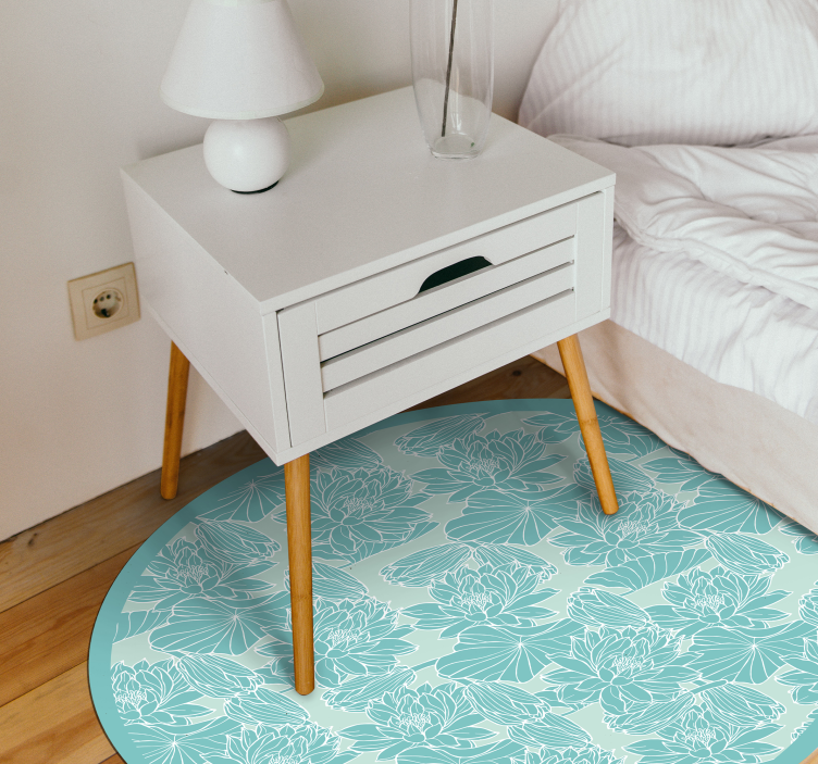 Vinyl Teppich Blumen blumenmotiv kreis - TenStickers