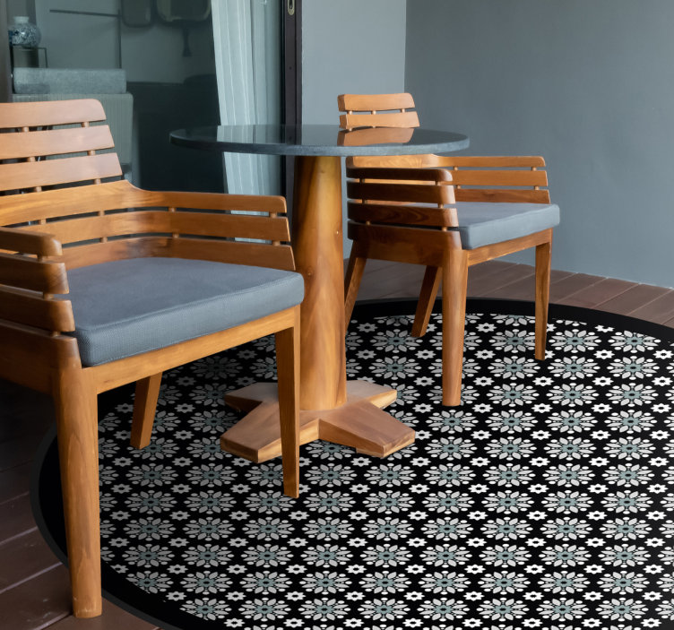 Vinyl Teppich Blumen blumenmuster, rund - TenStickers