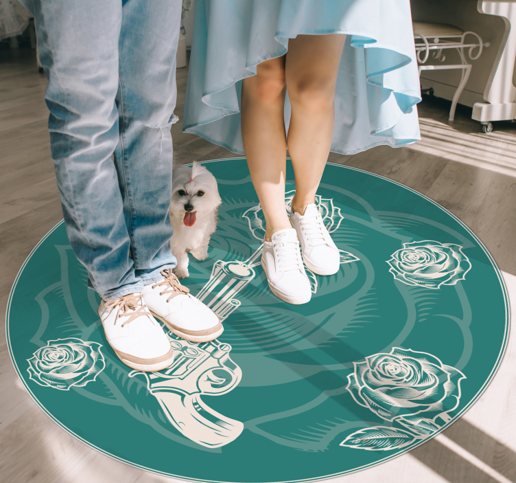 Vinyl Teppich Blumen blumenrevolver - TenStickers