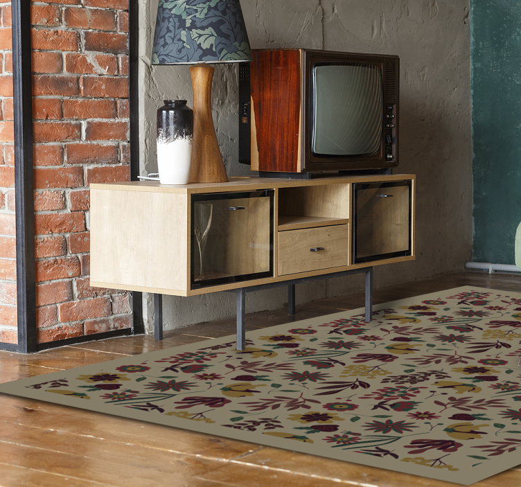 Vinyl Teppich Blumen botanische herbstmotive - TenStickers