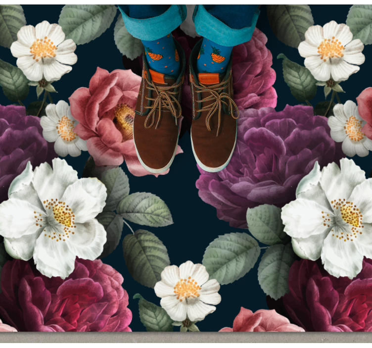 Vinyl Teppich Blumen botanische schicke raffinesse - TenStickers