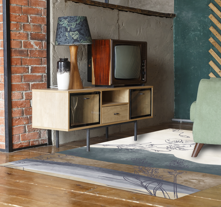 Vinyl Teppich Blumen botanische silhouette - TenStickers