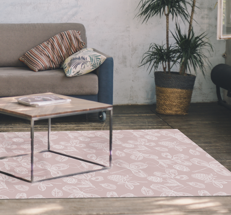 Vinyl Teppich Blumen botanische skizzen - TenStickers